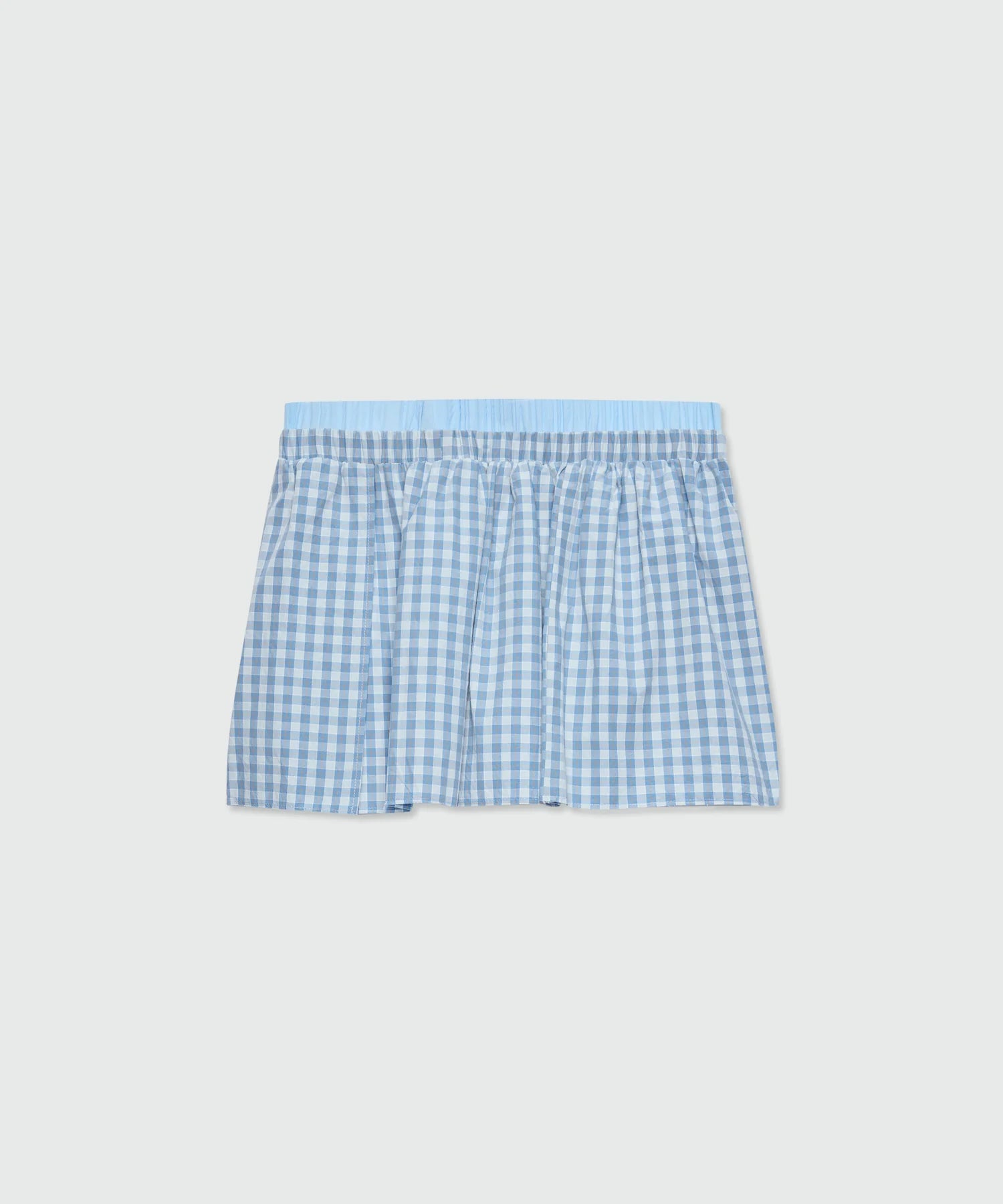 Light Blue Micro-Check Bermuda Shorts