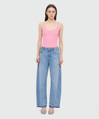 Light Stone-Washed Five-Pocket Denim Trousers