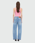 Light Stone-Washed Five-Pocket Denim Trousers