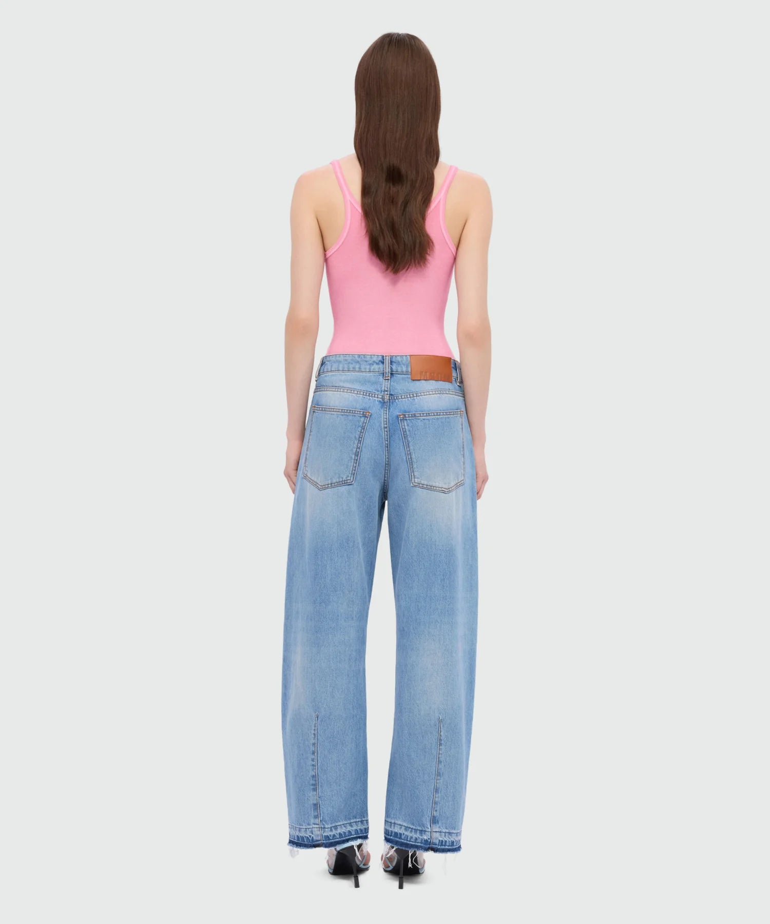 Light Stone-Washed Five-Pocket Denim Trousers