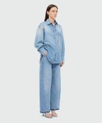 Light Stone-Washed Five-Pocket Denim Trousers