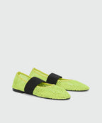 Lime Mesh Ballerina Flats