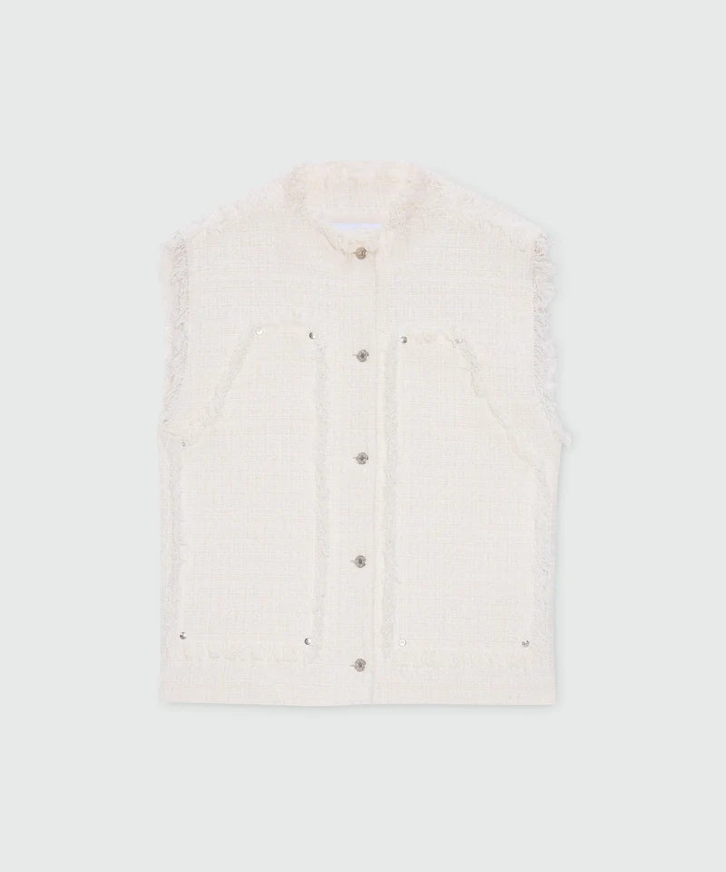Off-White Boucle Tweed-Effect Vest