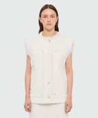 Off-White Boucle Tweed-Effect Vest