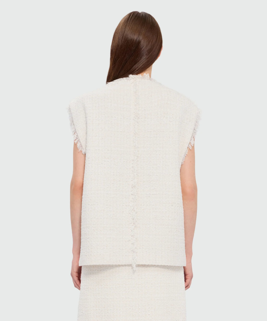 Off-White Boucle Tweed-Effect Vest