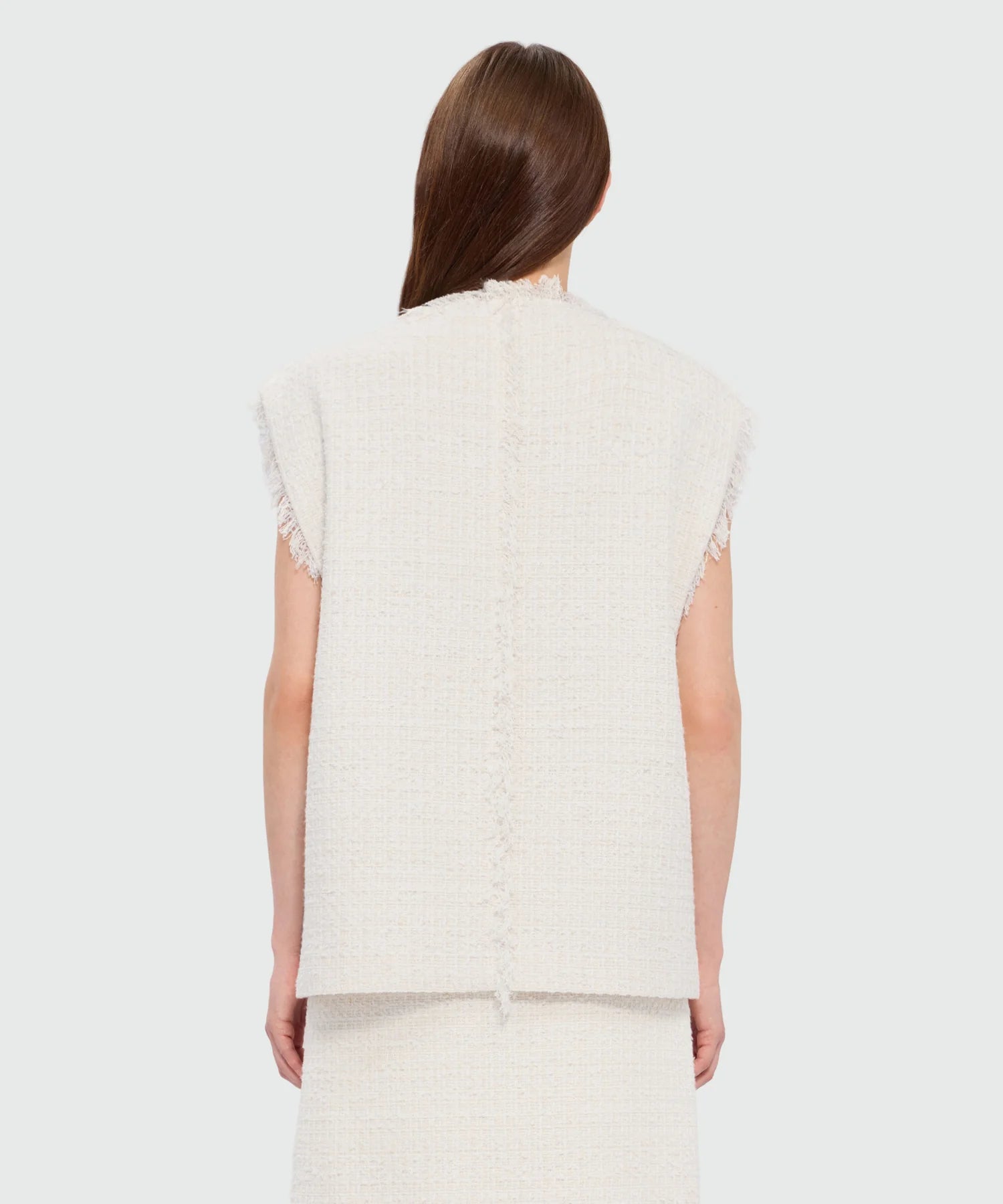 Off-White Boucle Tweed-Effect Vest