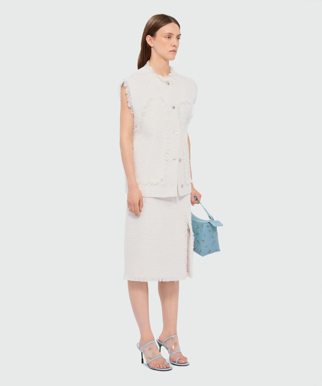 Off-White Boucle Tweed-Effect Vest