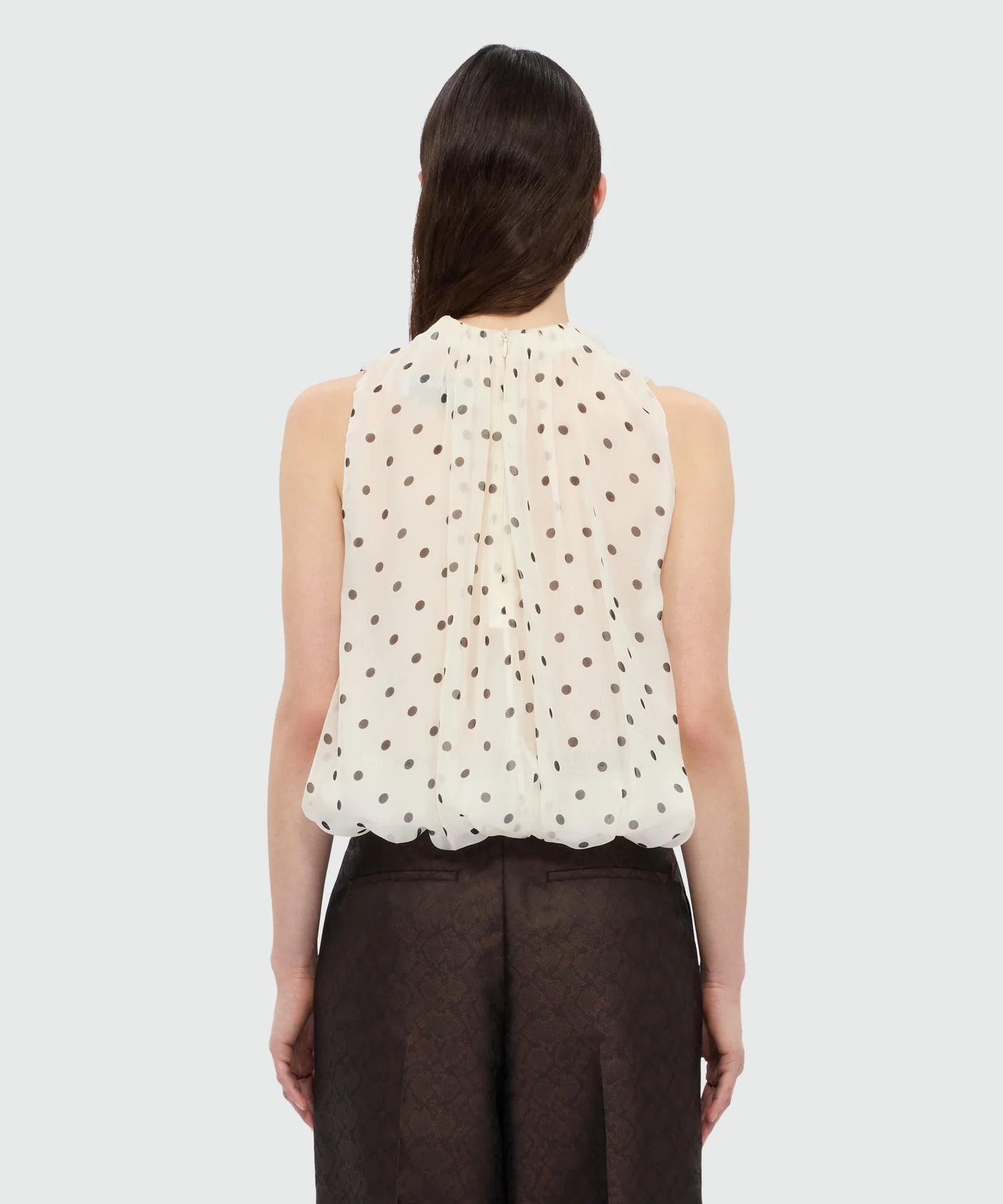 Polka Dot Chiffon Balloon Top