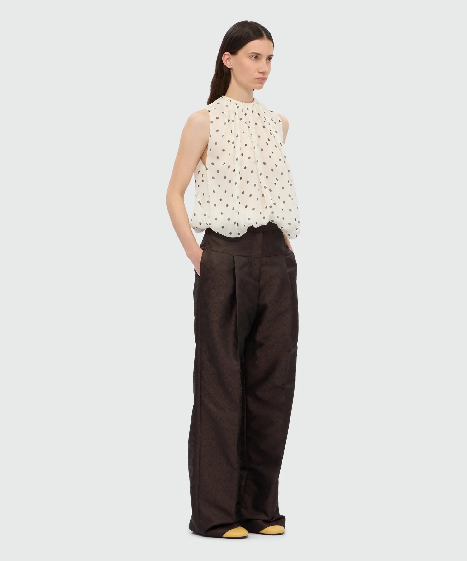 Polka Dot Chiffon Balloon Top