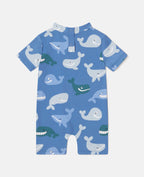 Whale Print Shortie Swimsuit