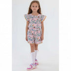 Girls Pink Logo Floral Shorts