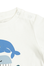 White T-Shirt With Whale Print
