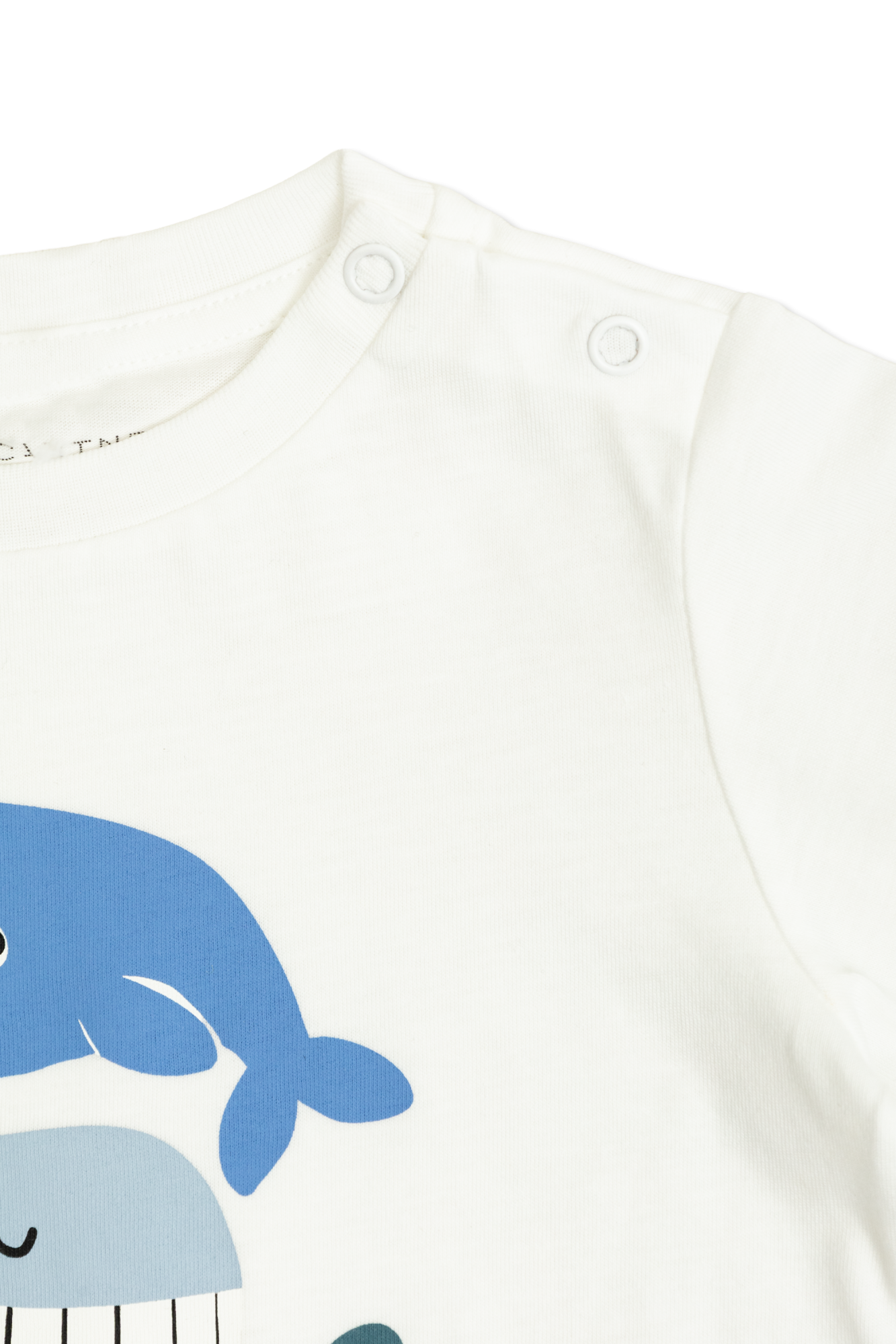 White T-Shirt With Whale Print