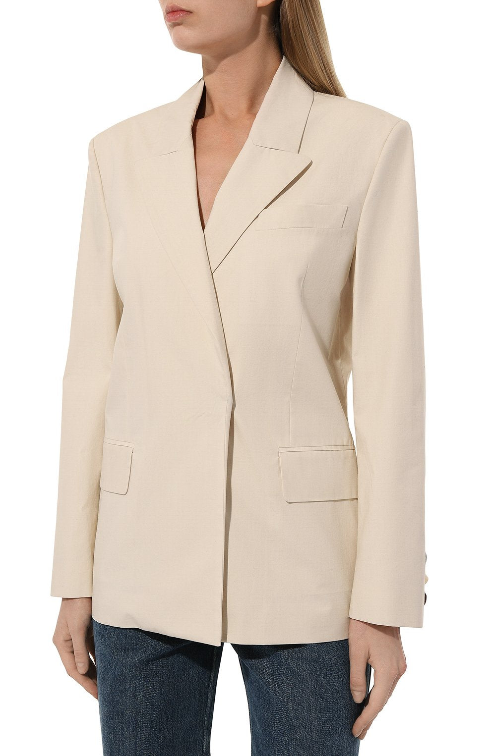 Poplin Cotton Single-Breasted Jacket