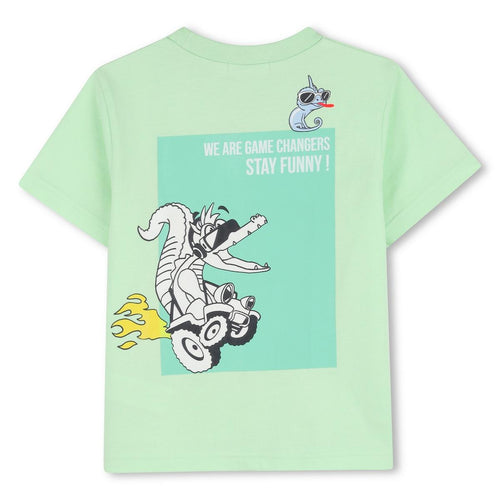 Green Back Print T-Shirt