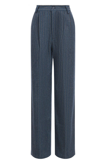 Dark Blue Striped Trousers