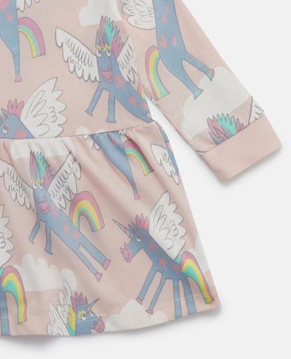 Rainbow Unicorn Print Dress