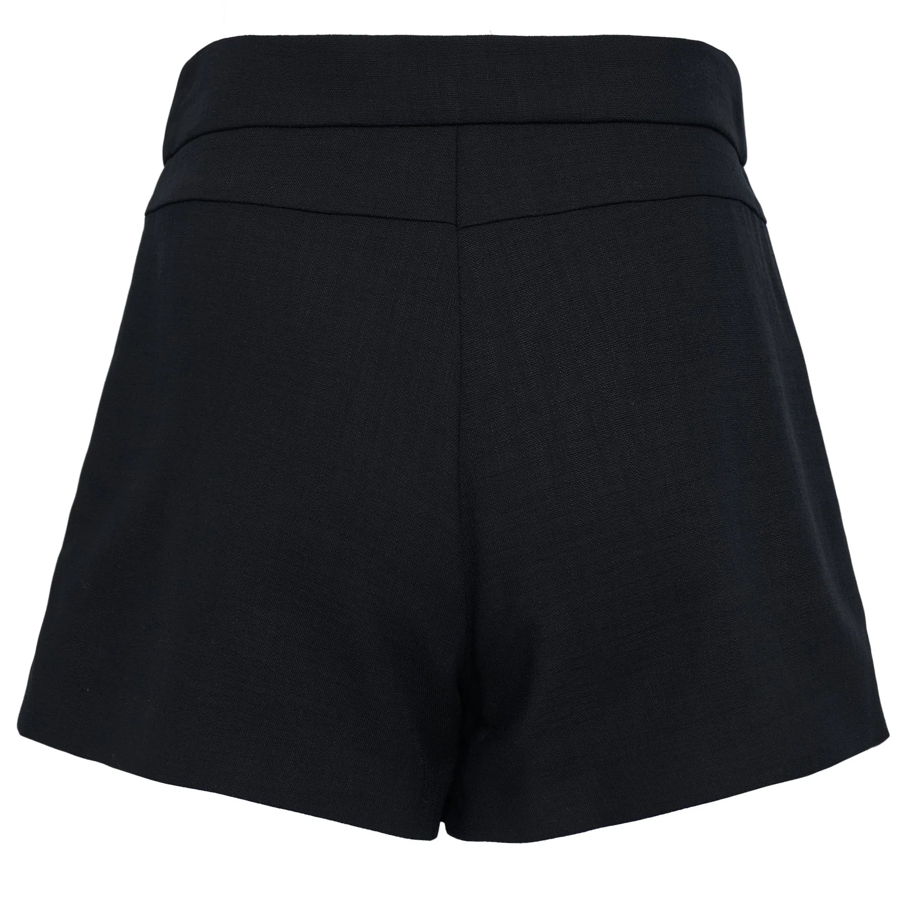 Black Viscose-Blend Canvas Shorts