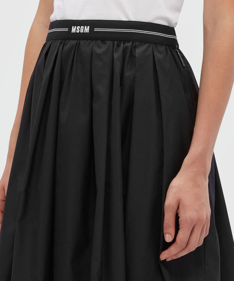 Black Waistband Logo Skirt