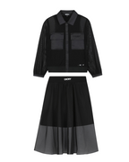 Girls Black Logo Mesh Skirt