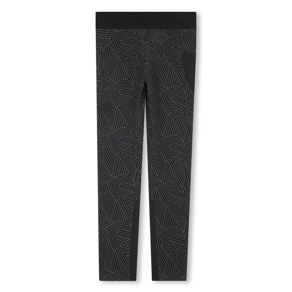 Girls Black Logo Leggings