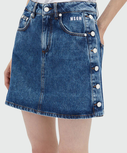 Short Denim Skirt With Buttons
