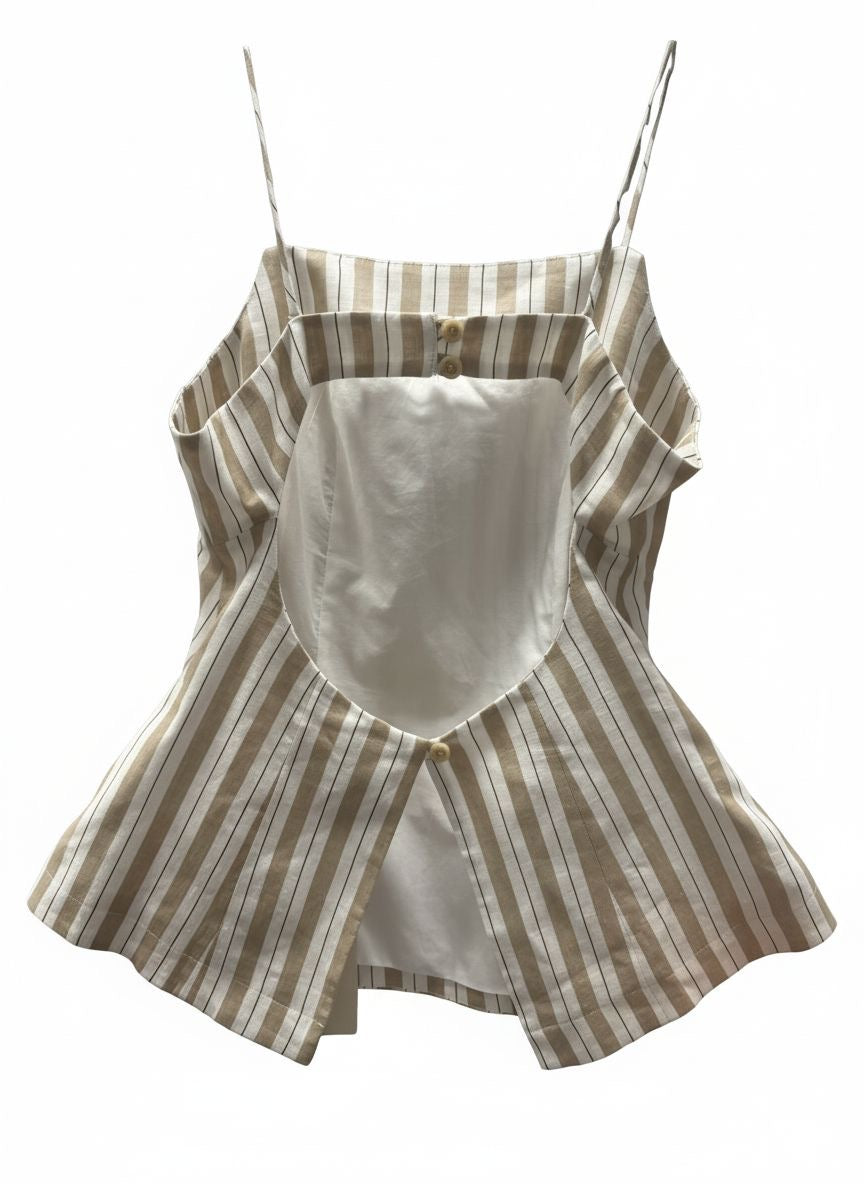 Open Back Striped Top