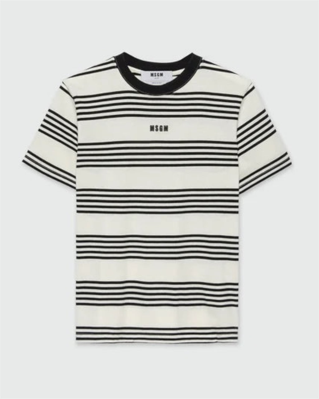 Two-Tone Striped Cotton T-Shirt
