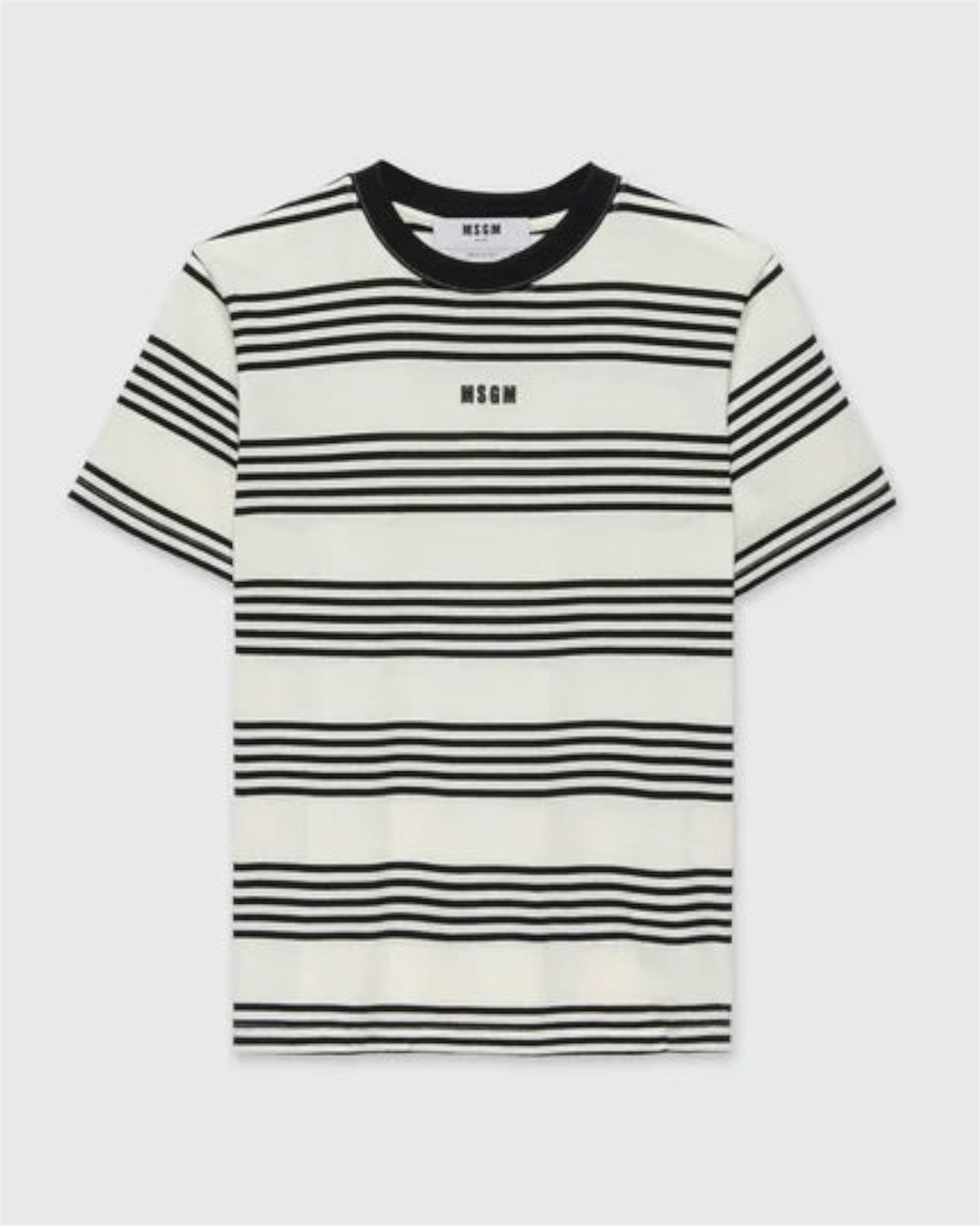 Two-Tone Striped Cotton T-Shirt