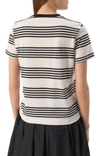 Two-Tone Striped Cotton T-Shirt