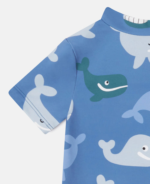 Whale Print Shortie Swimsuit