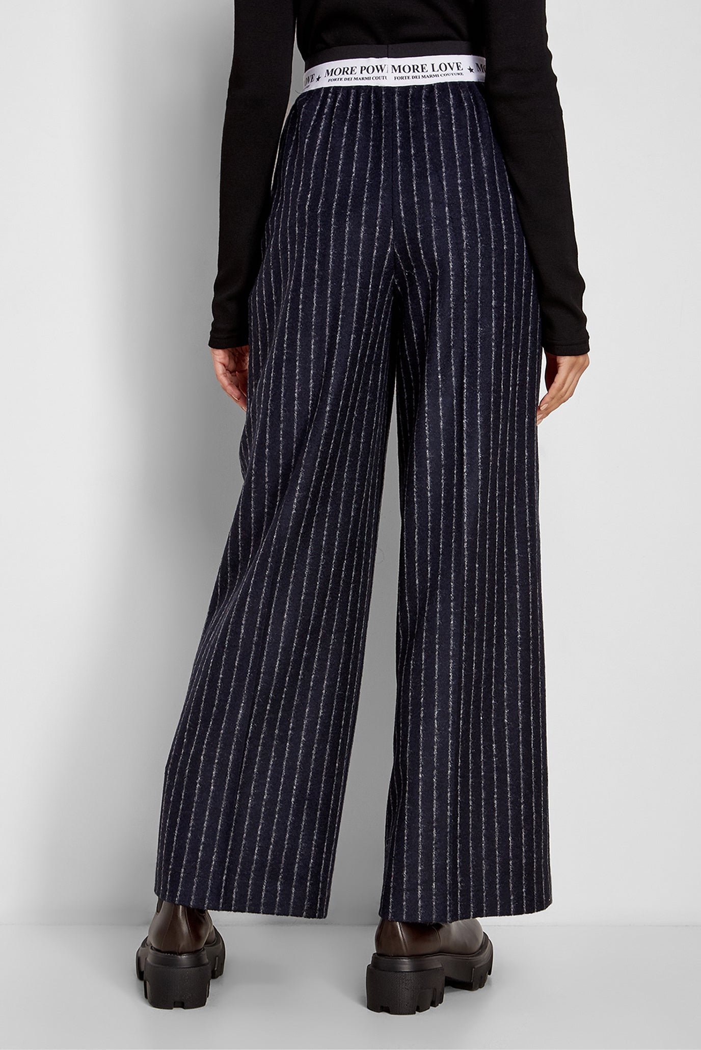 Waistband Logo Wool Pants