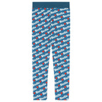 Girls Blue Logo Heart Leggings