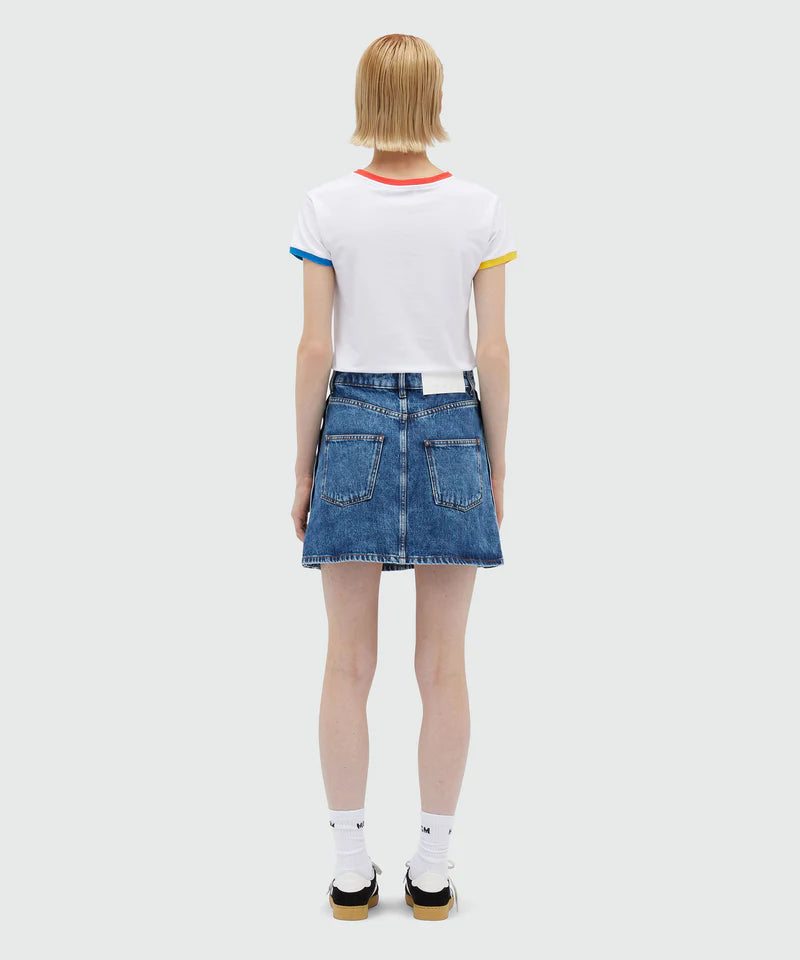 Short Denim Skirt With Buttons