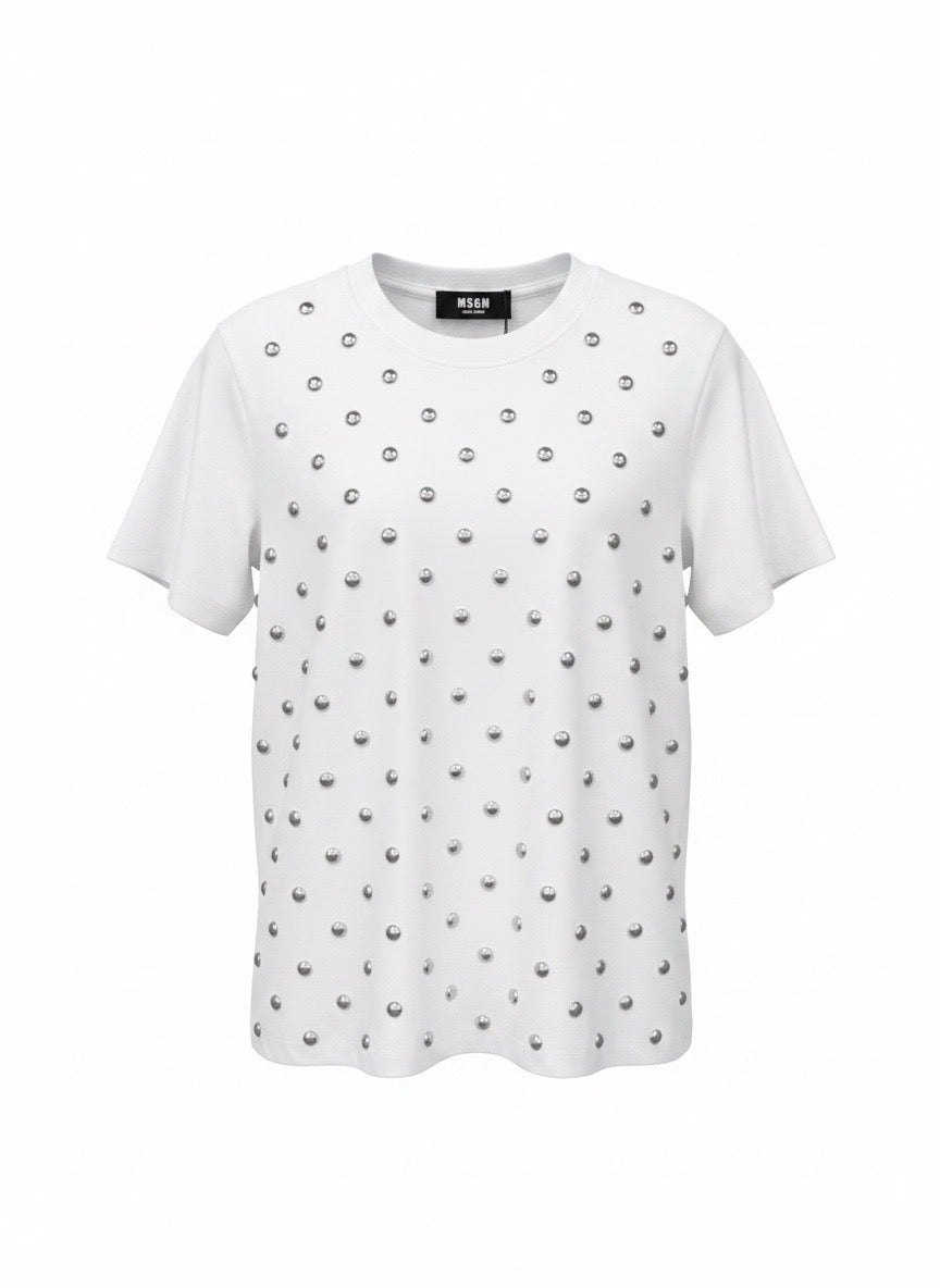 White Studded T-Shirt