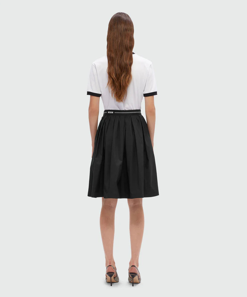 Black Waistband Logo Skirt