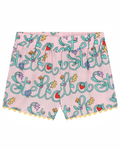 Girls Pink Logo Floral Shorts