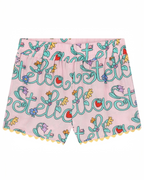 Girls Pink Logo Floral Shorts