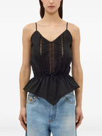 Black Cotton Poplin Top