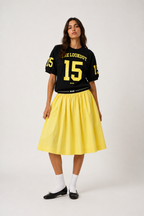 Yellow Waistband Logo Skirt