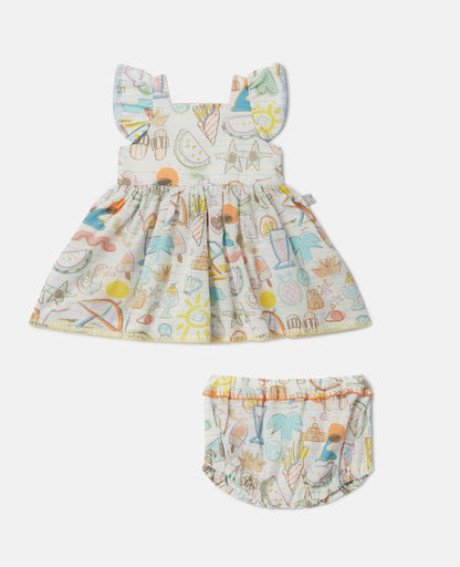 Doodles Print Dress Set