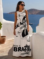 Maxi Brazil Print Dress