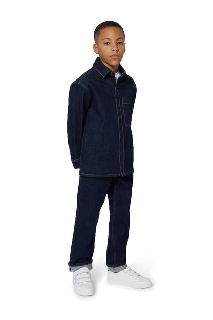 Denim Shirt With Branded Chest Pocket