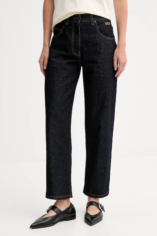 Blue Cropped Denim Trousers