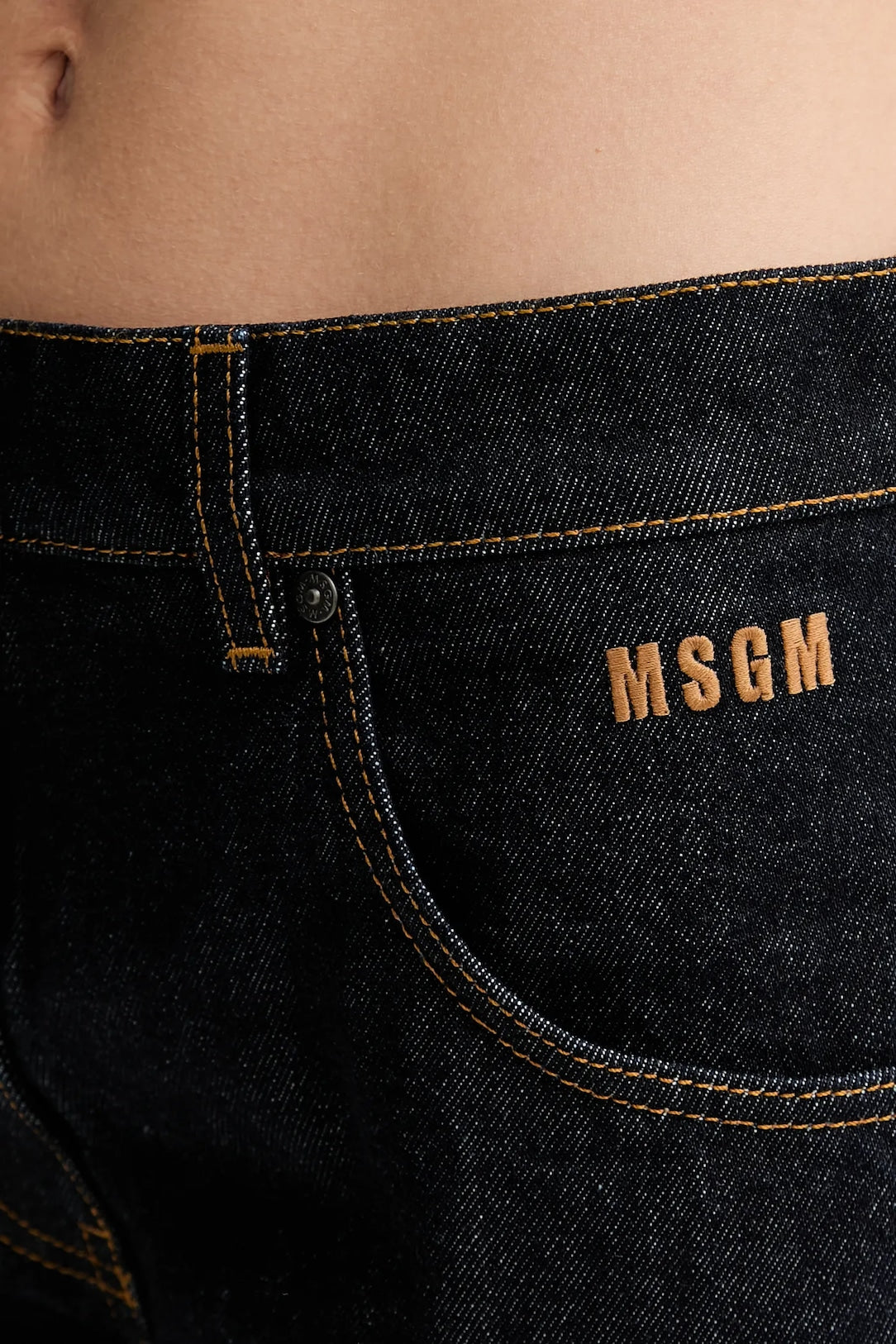 Blue Cropped Denim Trousers