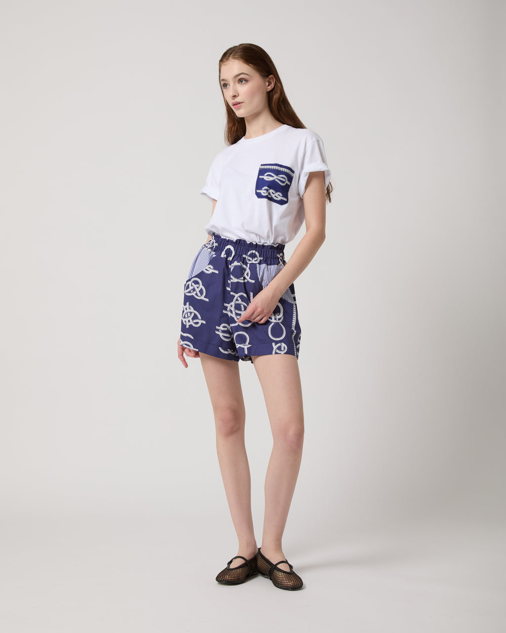 White Print Pocket T-Shirt