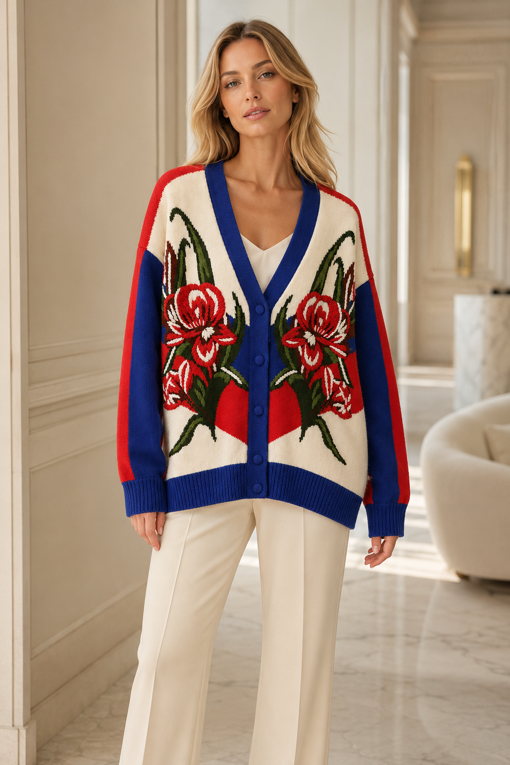 Floral Knit Cardigan