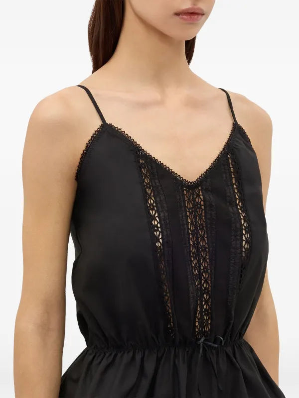 Black Cotton Poplin Top