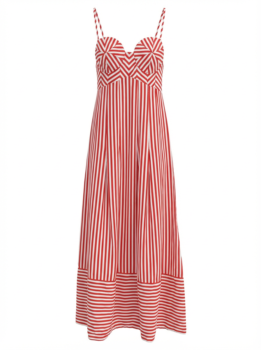 Red Striped Maxi Dress