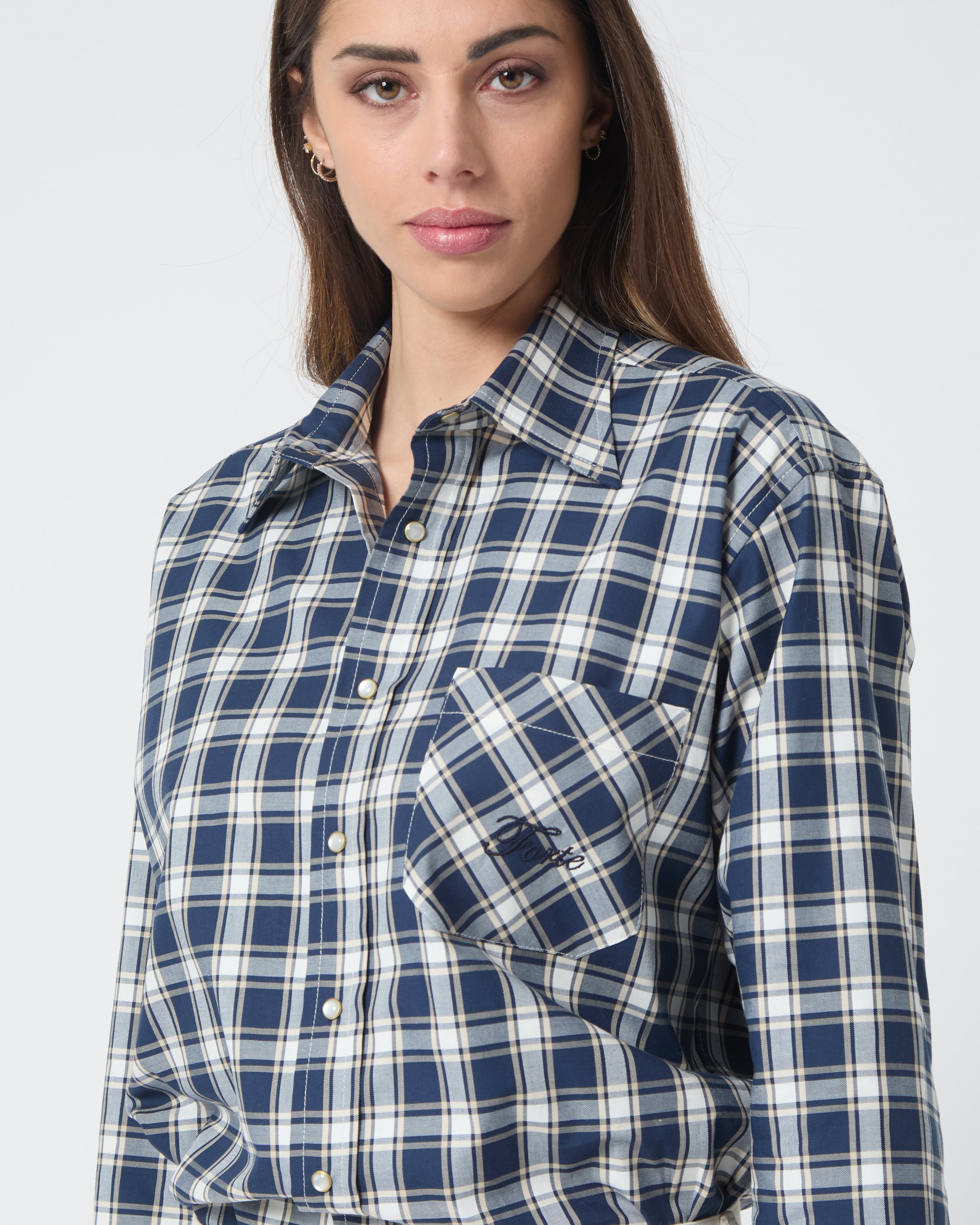 Plaid Shirt With Embroidery